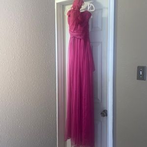 Long pink dress party dress